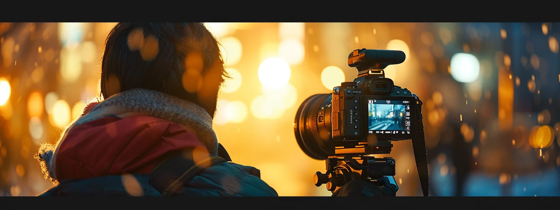 a person adjusting the camera settings before recording a video for instagram.